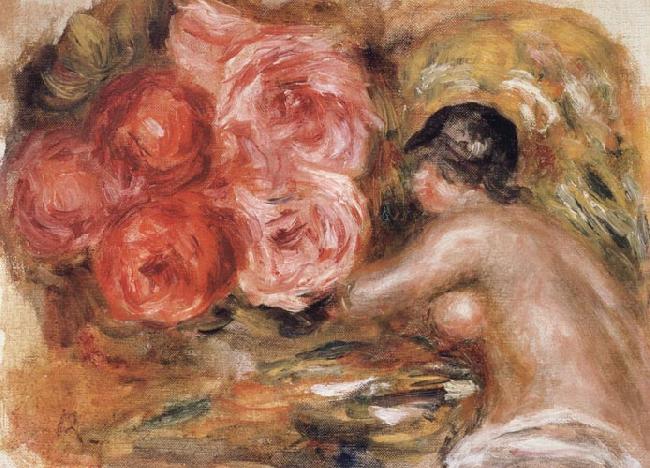 Pierre Renoir Roses and Study of Gabrielle oil painting image